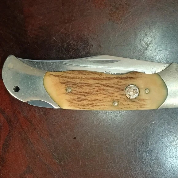 Boker Optima Stag Handle Knife W/Custom Leather Sheath